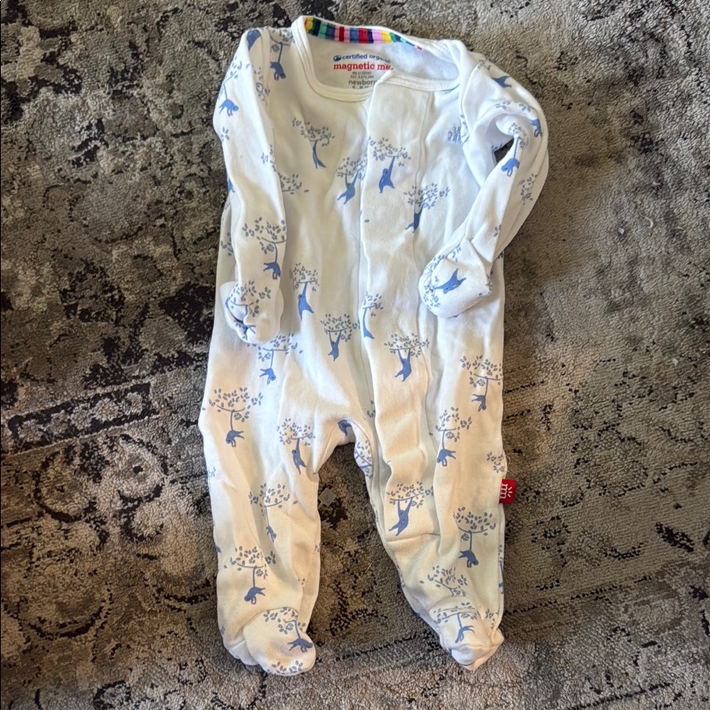 Magnetic Me Blue and White Baby One Piece
